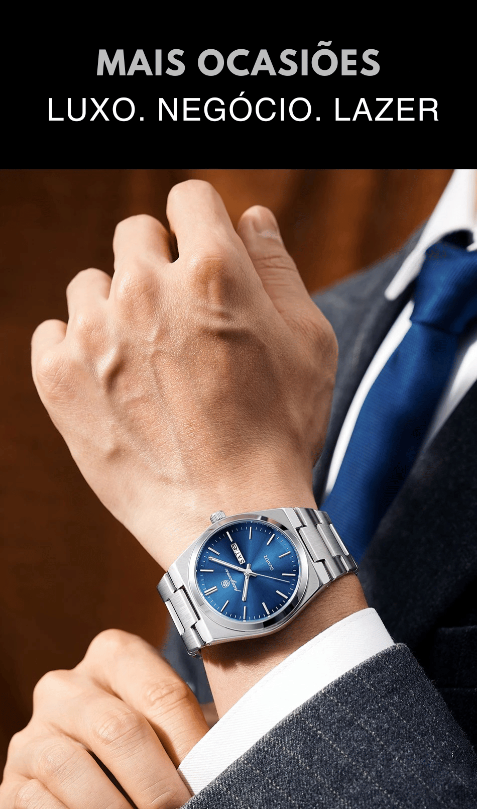 PENGAGAR Relógio Masculino de Luxo Data Semana Relógio Luminoso À Prova D 'Água